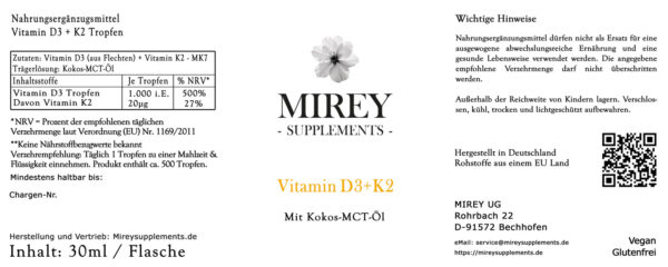 Vitamin D3 + K2 (vegan) 1.000 I.E. + 20 µg – Bild 2
